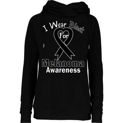 I Wear Black For Melanoma Awareness Womens Funnel Neck Pullover Hood