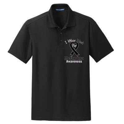 I Wear Black For Melanoma Awareness Dry Zone Grid Polo