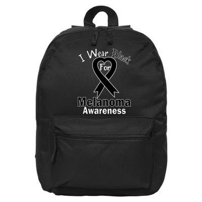I Wear Black For Melanoma Awareness 16 in Basic Backpack
