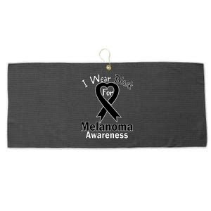 I Wear Black For Melanoma Awareness Large Microfiber Waffle Golf Towel