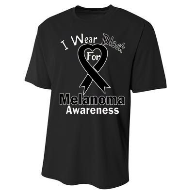 I Wear Black For Melanoma Awareness Performance Sprint T-Shirt