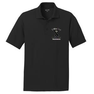 I Wear Black For Melanoma Awareness PosiCharge RacerMesh Polo