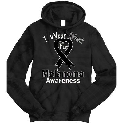 I Wear Black For Melanoma Awareness Tie Dye Hoodie