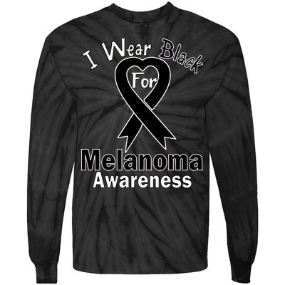 I Wear Black For Melanoma Awareness Tie-Dye Long Sleeve Shirt