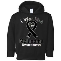 I Wear Black For Melanoma Awareness Toddler Hoodie