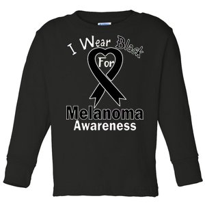 I Wear Black For Melanoma Awareness Toddler Long Sleeve Shirt