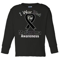 I Wear Black For Melanoma Awareness Toddler Long Sleeve Shirt