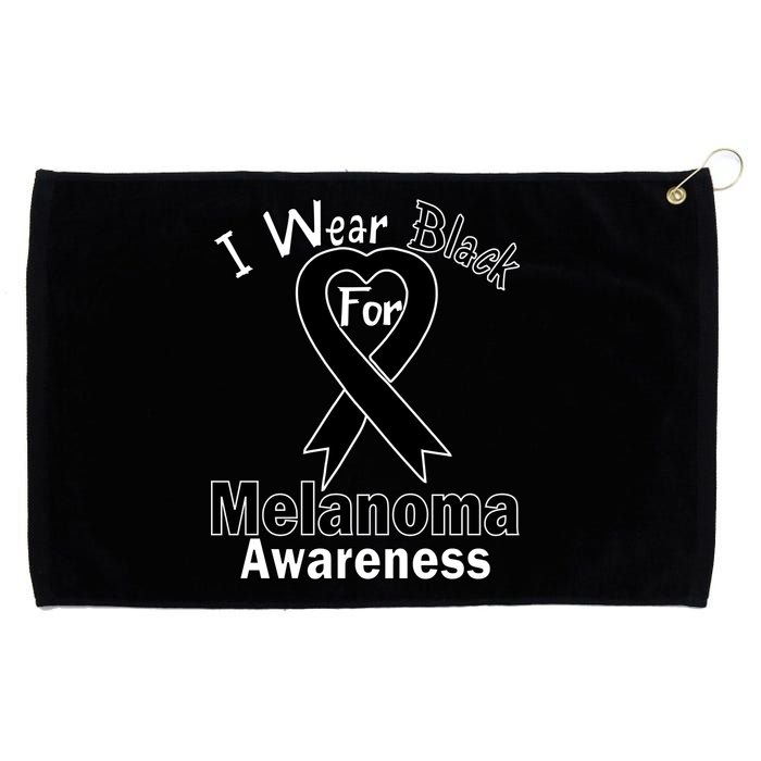 I Wear Black For Melanoma Awareness Grommeted Golf Towel