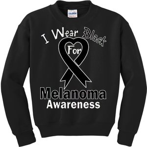 I Wear Black For Melanoma Awareness Kids Sweatshirt