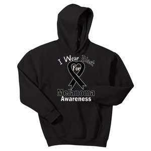 I Wear Black For Melanoma Awareness Kids Hoodie