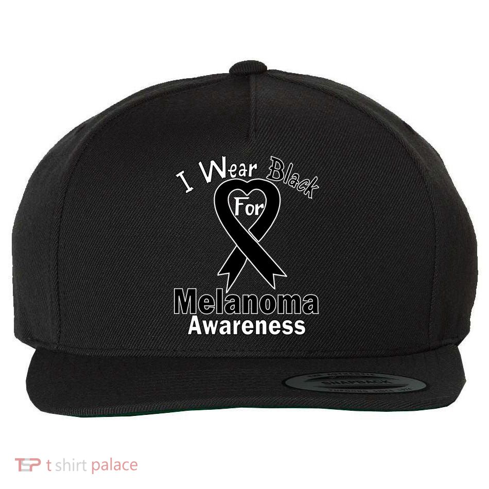 I Wear Black For Melanoma Awareness Wool Snapback Cap