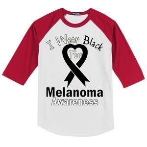 I Wear Black For Melanoma Awareness Kids Colorblock Raglan Jersey