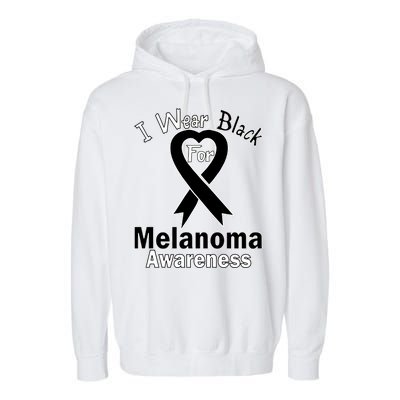 I Wear Black For Melanoma Awareness Garment-Dyed Fleece Hoodie