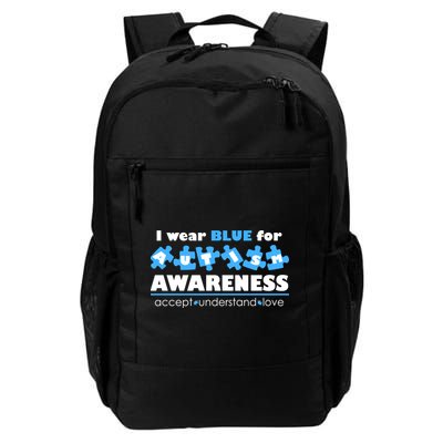 I Wear Blue For Autism Awareness Accept Understand Love Backpack