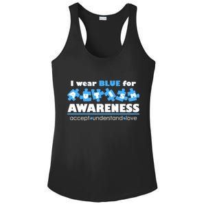 I Wear Blue For Autism Awareness Accept Understand Love Ladies PosiCharge Competitor Racerback Tank