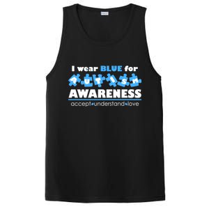 I Wear Blue For Autism Awareness Accept Understand Love PosiCharge Competitor Tank