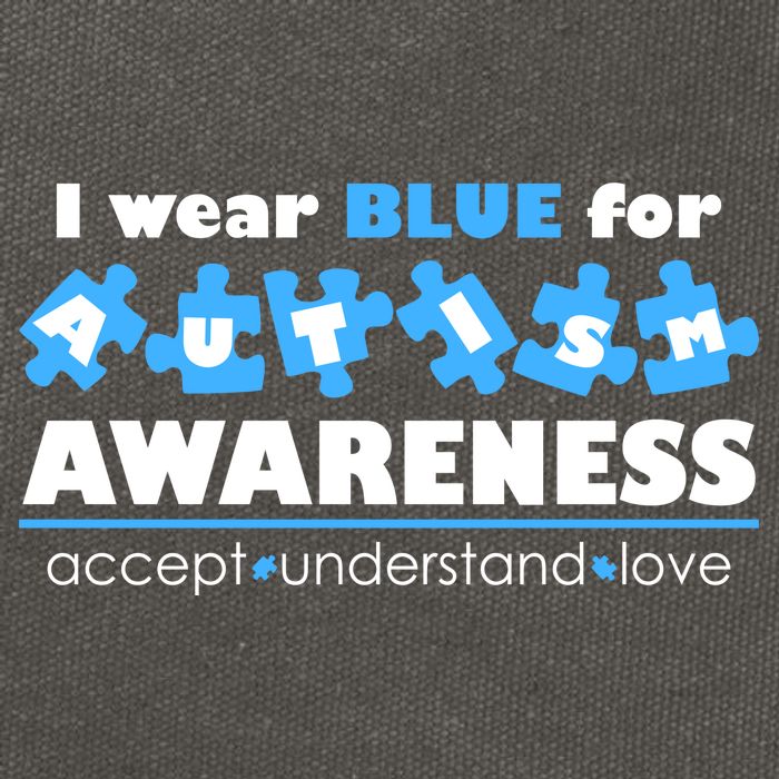 I Wear Blue For Autism Awareness Accept Understand Love Cotton Canvas Backpack