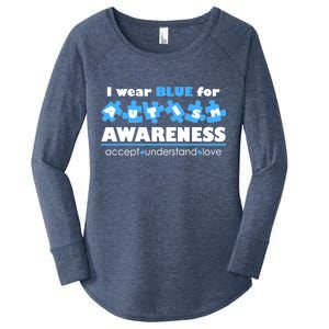 I Wear Blue For Autism Awareness Accept Understand Love Women's Perfect Tri Tunic Long Sleeve Shirt