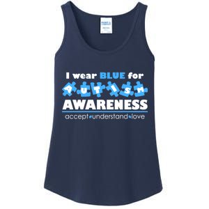 I Wear Blue For Autism Awareness Accept Understand Love Ladies Essential Tank