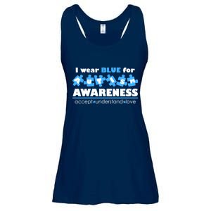 I Wear Blue For Autism Awareness Accept Understand Love Ladies Essential Flowy Tank