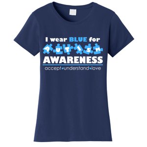 I Wear Blue For Autism Awareness Accept Understand Love Women's T-Shirt