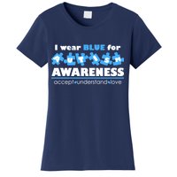 I Wear Blue For Autism Awareness Accept Understand Love Women's T-Shirt