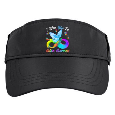 I Wear Blue For Autism Awareness Butterfly Infinity Rainbow  Adult Drive Performance Visor