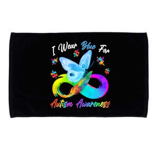 I Wear Blue For Autism Awareness Butterfly Infinity Rainbow  Microfiber Hand Towel