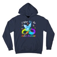 I Wear Blue For Autism Awareness Butterfly Infinity Rainbow  Hoodie