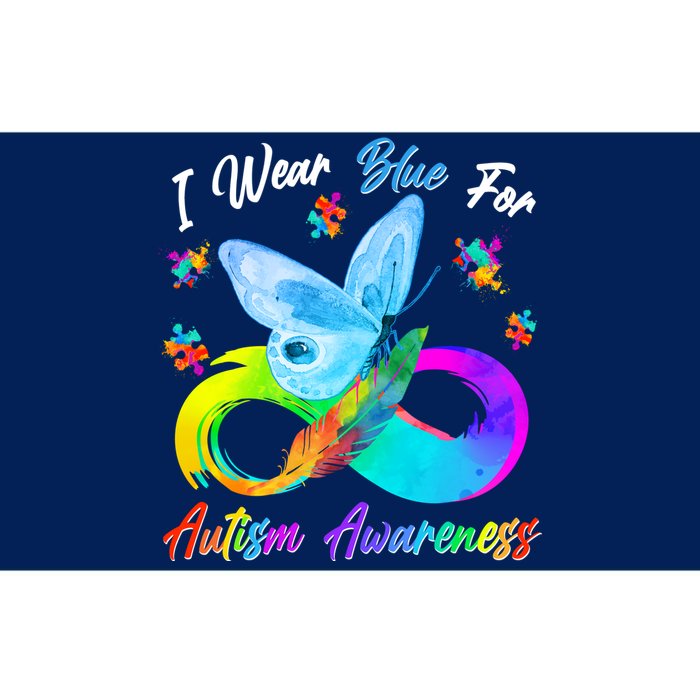 I Wear Blue For Autism Awareness Butterfly Infinity Rainbow  Bumper Sticker