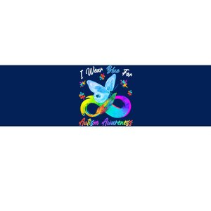 I Wear Blue For Autism Awareness Butterfly Infinity Rainbow  Bumper Sticker