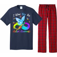 I Wear Blue For Autism Awareness Butterfly Infinity Rainbow  Pajama Set