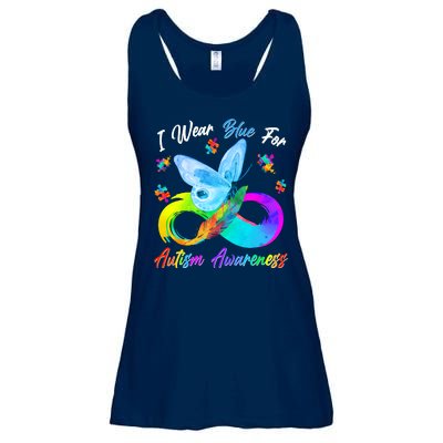 I Wear Blue For Autism Awareness Butterfly Infinity Rainbow  Ladies Essential Flowy Tank