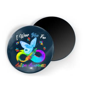 I Wear Blue For Autism Awareness Butterfly Infinity Rainbow  Magnet