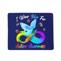 I Wear Blue For Autism Awareness Butterfly Infinity Rainbow  Mousepad