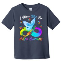 I Wear Blue For Autism Awareness Butterfly Infinity Rainbow  Toddler T-Shirt