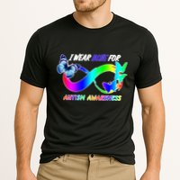 I Wear Blue For Autism Awareness Butterfly Ribbon Cooling Performance Crew T-Shirt