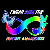 I Wear Blue For Autism Awareness Butterfly Ribbon Cooling Performance Crew T-Shirt