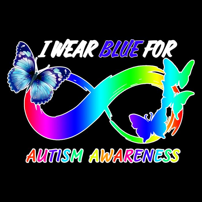 I Wear Blue For Autism Awareness Butterfly Ribbon Cooling Performance Crew T-Shirt