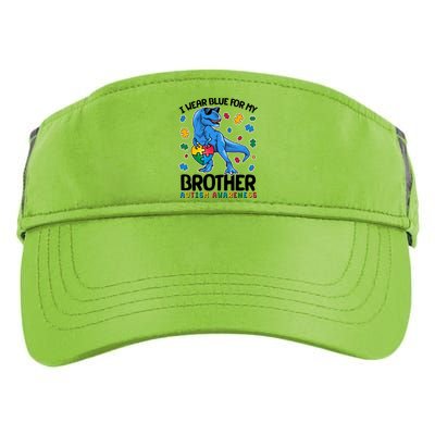 I Wear Blue For My Brother Autism Awareness T-Rex Dinosaur Adult Drive Performance Visor