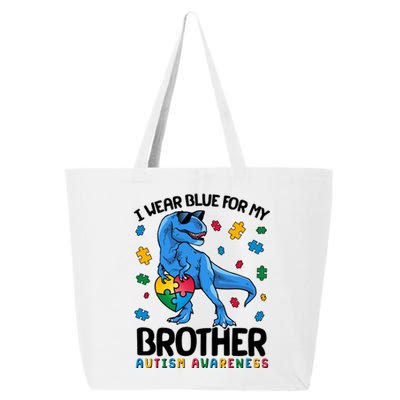 I Wear Blue For My Brother Autism Awareness T-Rex Dinosaur 25L Jumbo Tote