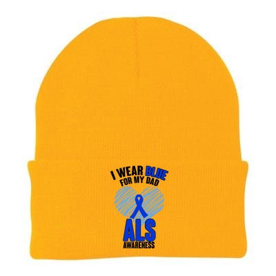 I Wear Blue For My Dad ALS Awareness Knit Cap Winter Beanie