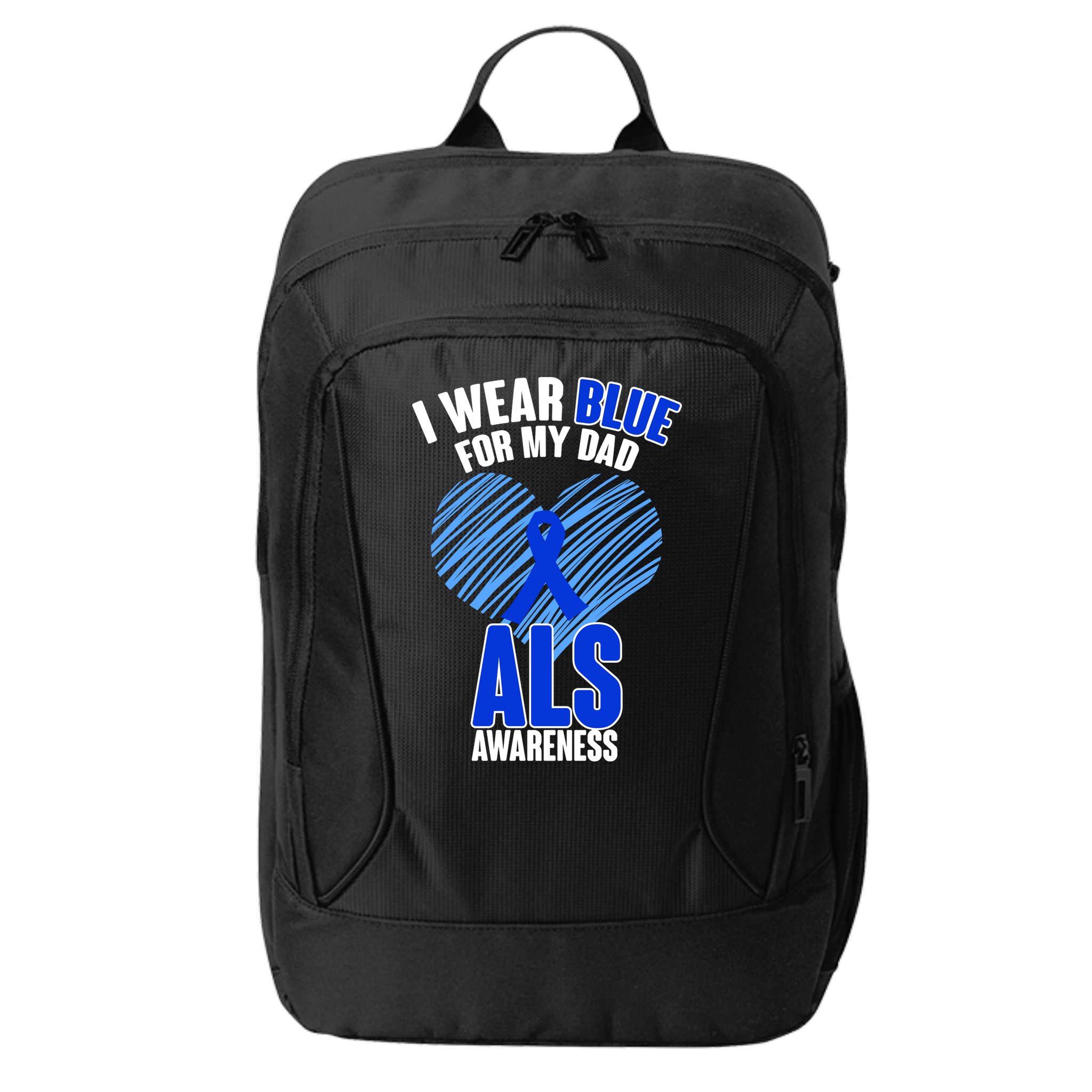 I Wear Blue For My Dad ALS Awareness City Backpack
