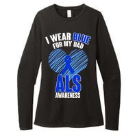 I Wear Blue For My Dad ALS Awareness Womens CVC Long Sleeve Shirt