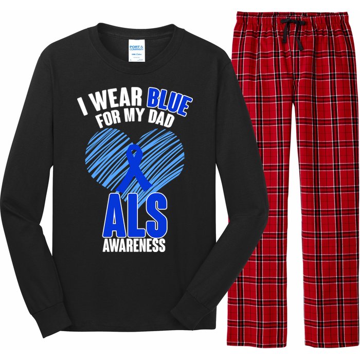 I Wear Blue For My Dad ALS Awareness Long Sleeve Pajama Set