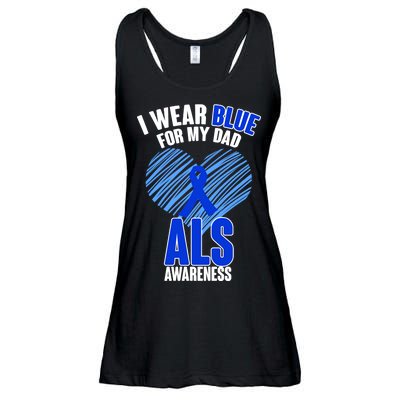 I Wear Blue For My Dad ALS Awareness Ladies Essential Flowy Tank