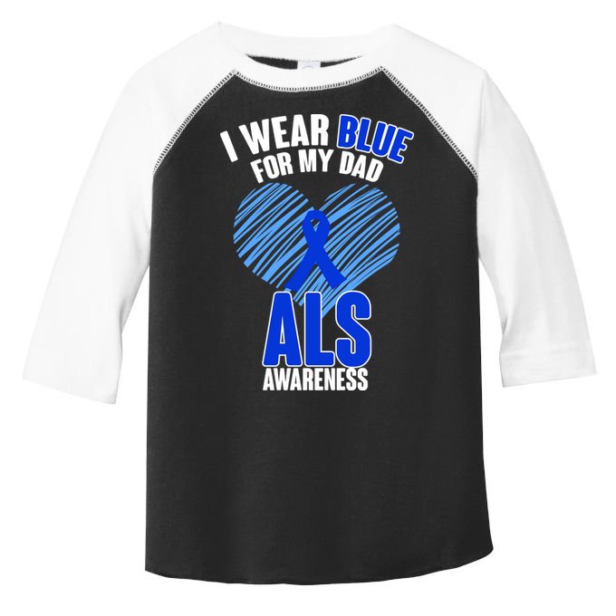 I Wear Blue For My Dad ALS Awareness Toddler Fine Jersey T-Shirt