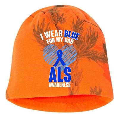 I Wear Blue For My Dad ALS Awareness Kati - Camo Knit Beanie