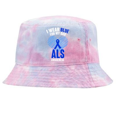 I Wear Blue For My Dad ALS Awareness Tie-Dyed Bucket Hat