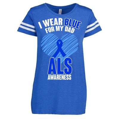 I Wear Blue For My Dad ALS Awareness Enza Ladies Jersey Football T-Shirt